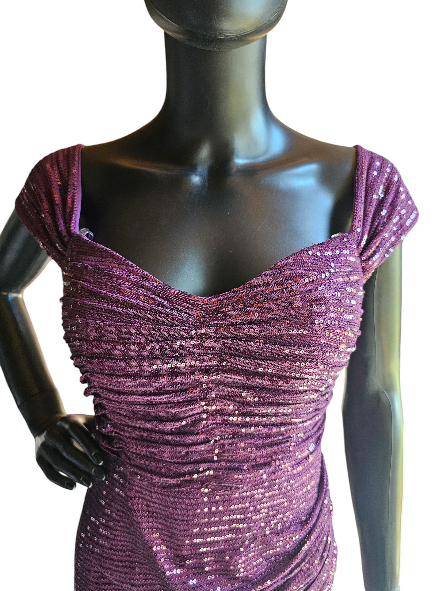 Plum Full Sequin Formal Dress