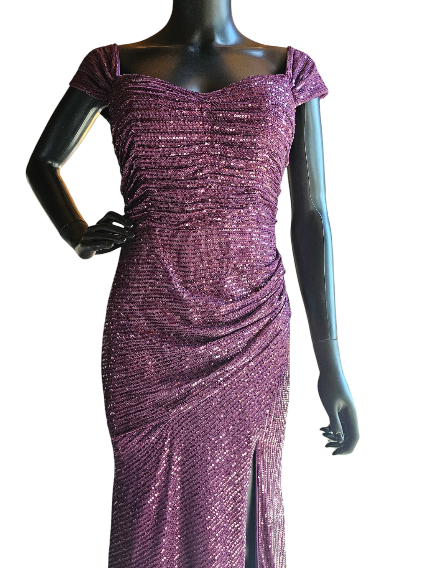 Plum Full Sequin Formal Dress