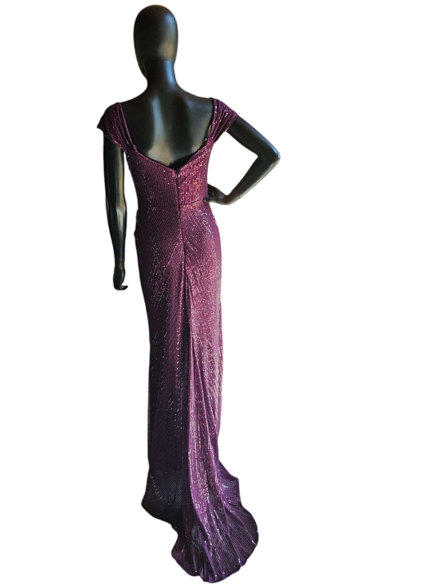 Plum Full Sequin Formal Dress