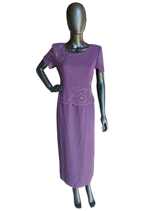 Plum R & M Richards Formal Gown