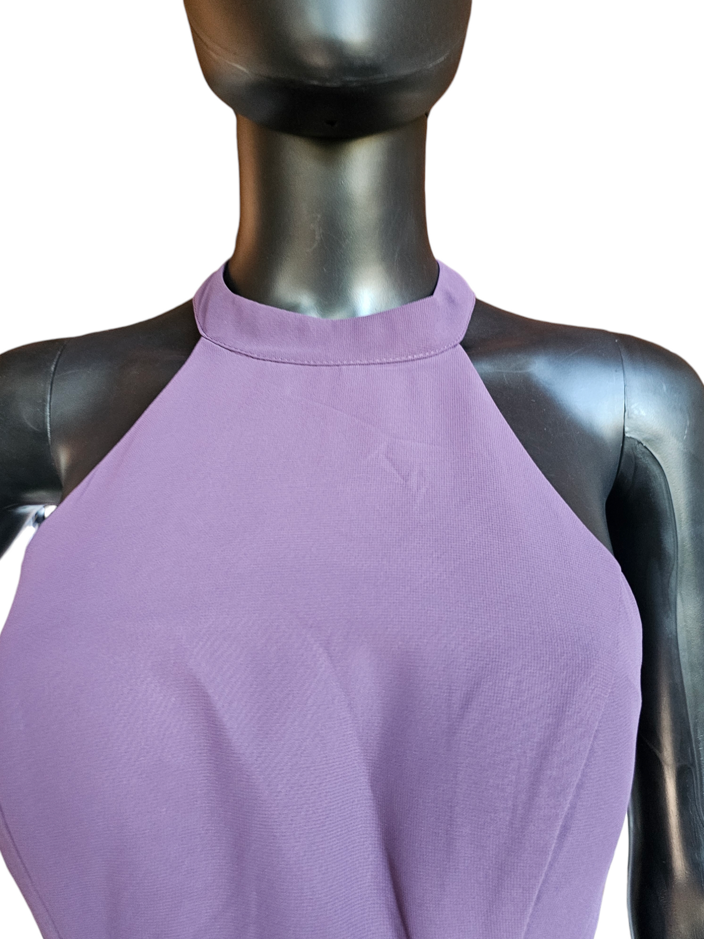 Purple Chiffon Halter Tie Back Bridesmaid Azazi NWT