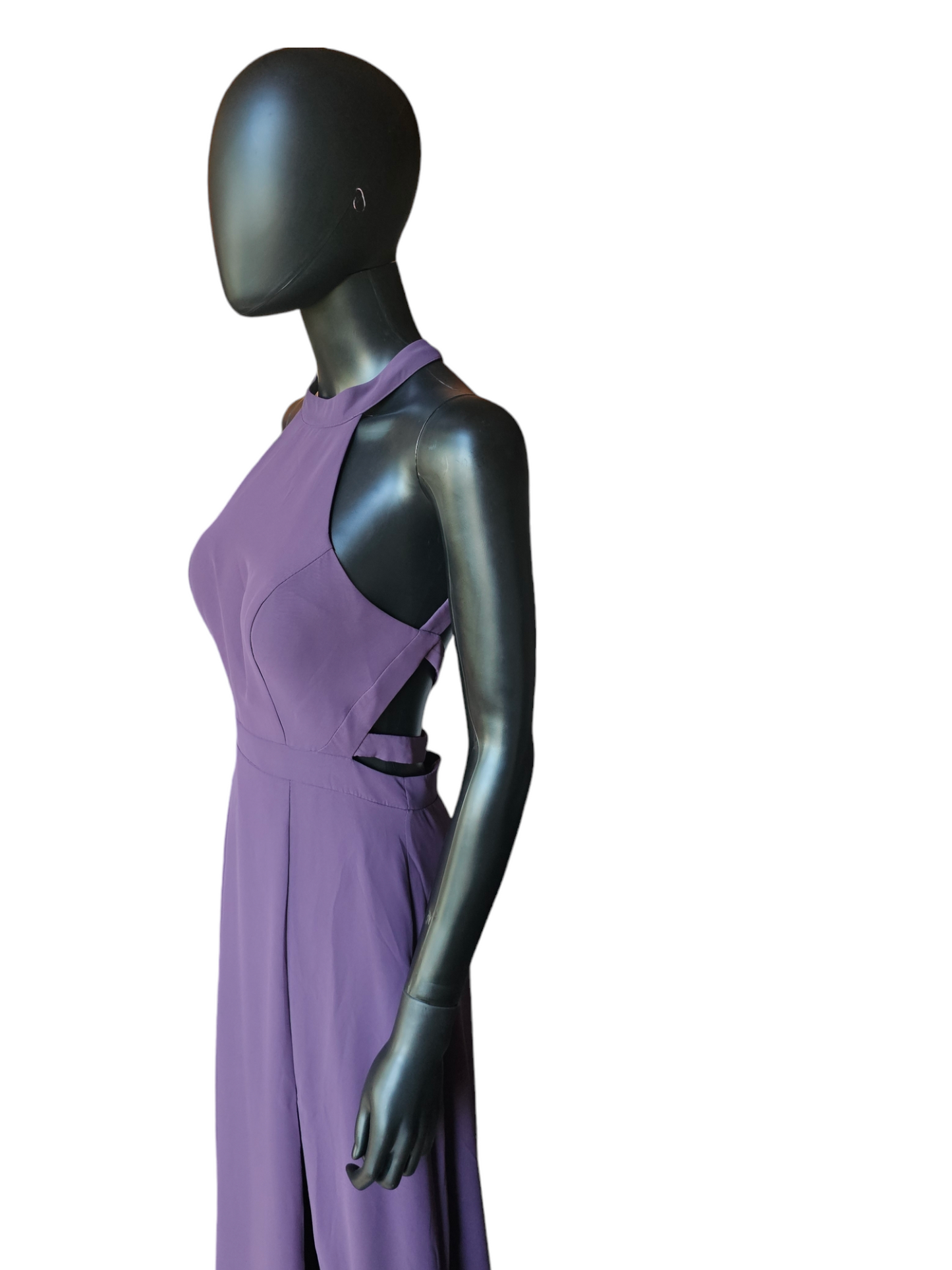 Purple Chiffon Halter Tie Back Bridesmaid Azazi NWT