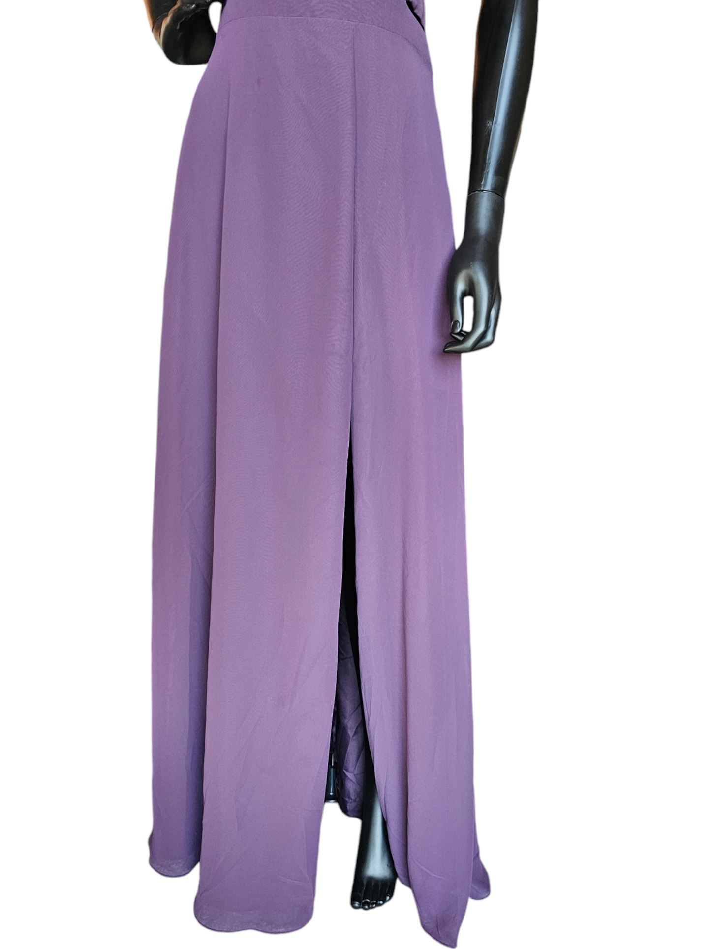 Purple Chiffon Halter Tie Back Bridesmaid Azazi NWT