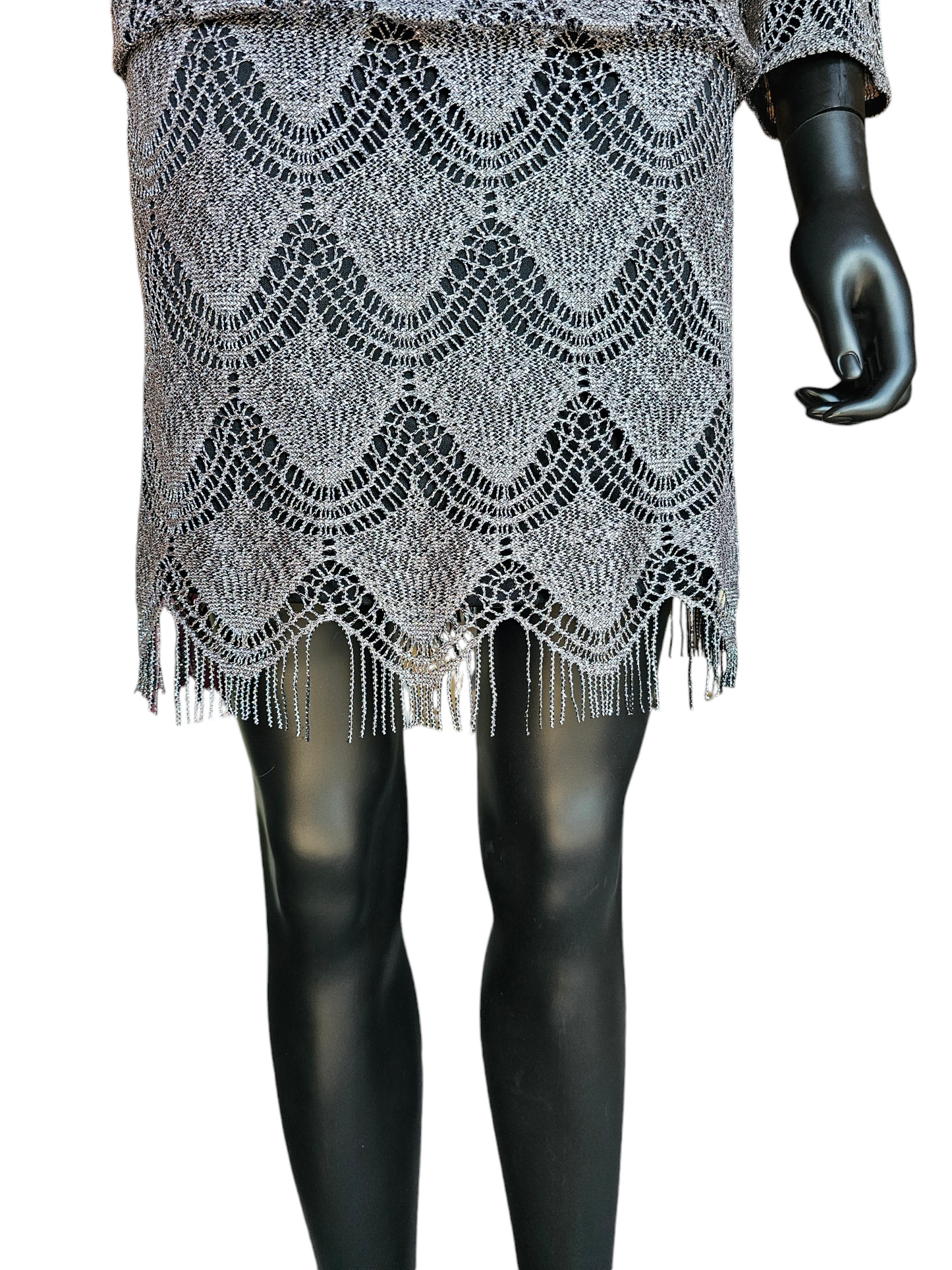 Silver Weave Cocktail Dress - SL Fashions