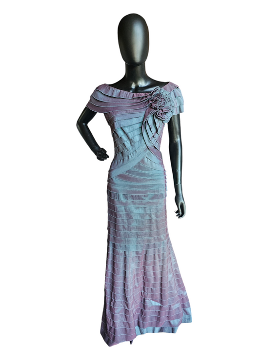 Tadashi Shoji Iridescent Tiered Full Length Formal Gown