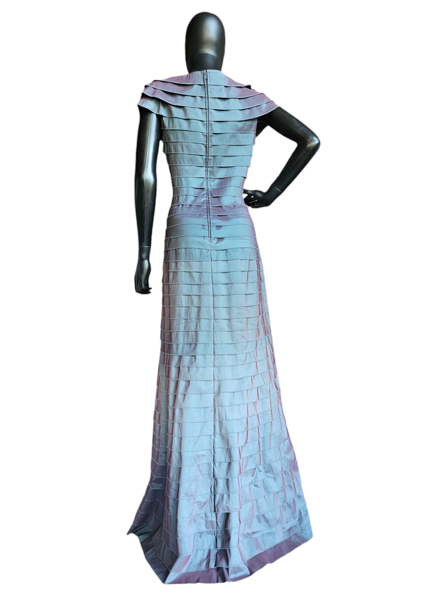 Tadashi Shoji Iridescent Tiered Full Length Formal Gown