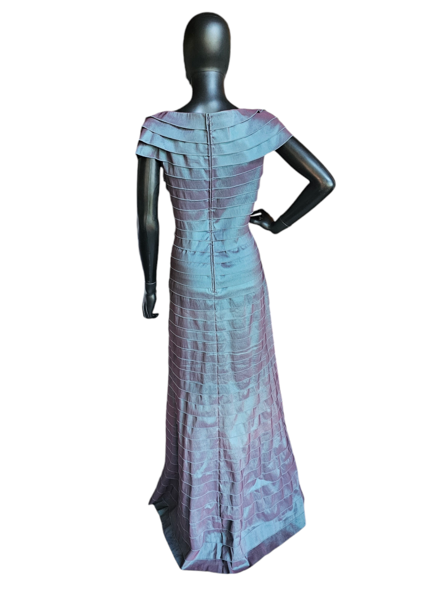 Tadashi Shoji Iridescent Tiered Full Length Formal Gown