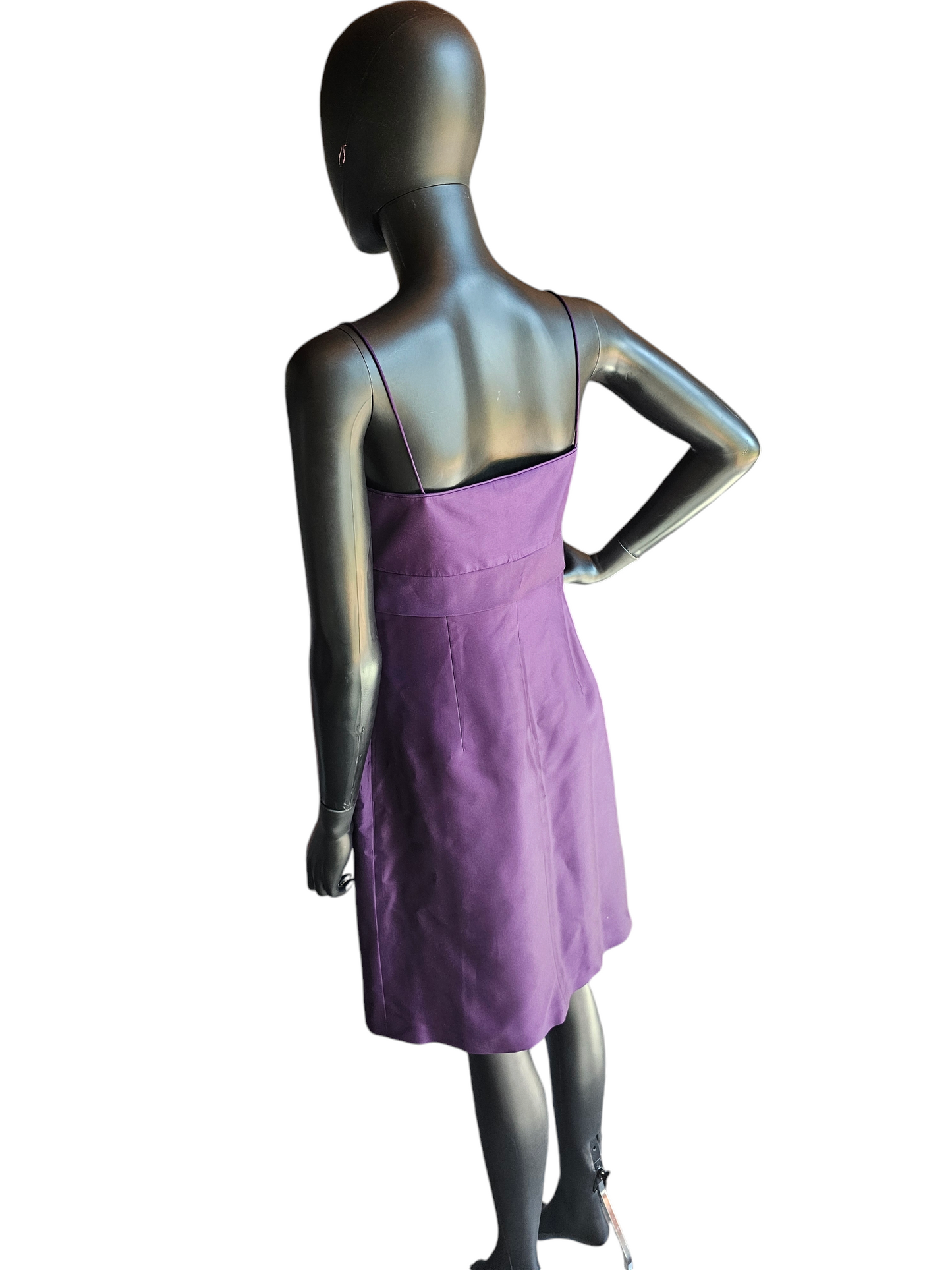 Purple Satin Spaghetti Strap Dress - Ann Taylor