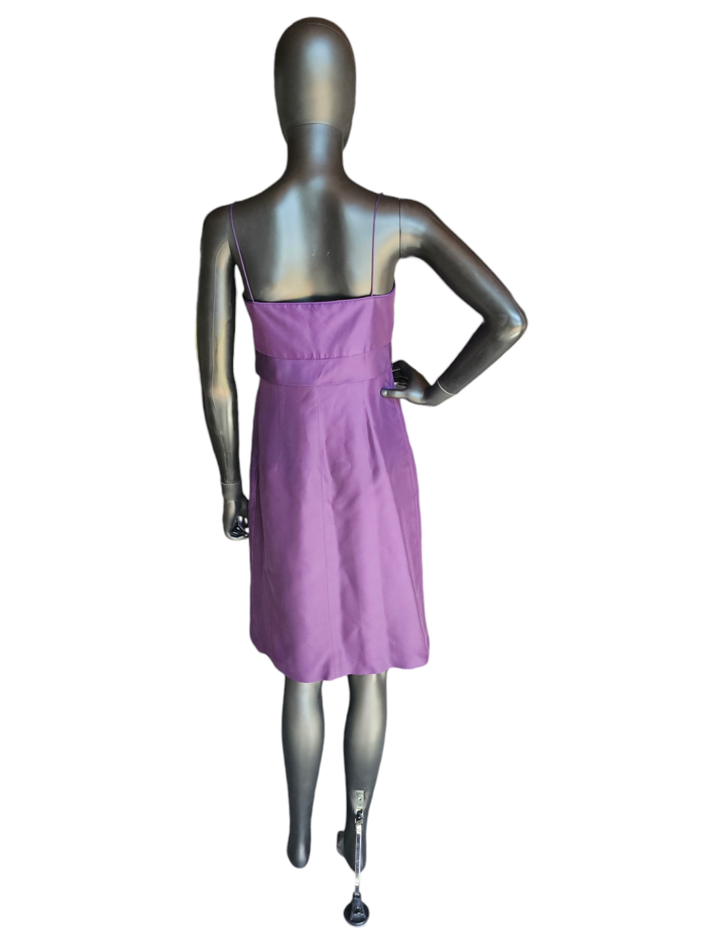 Purple Satin Spaghetti Strap Dress - Ann Taylor