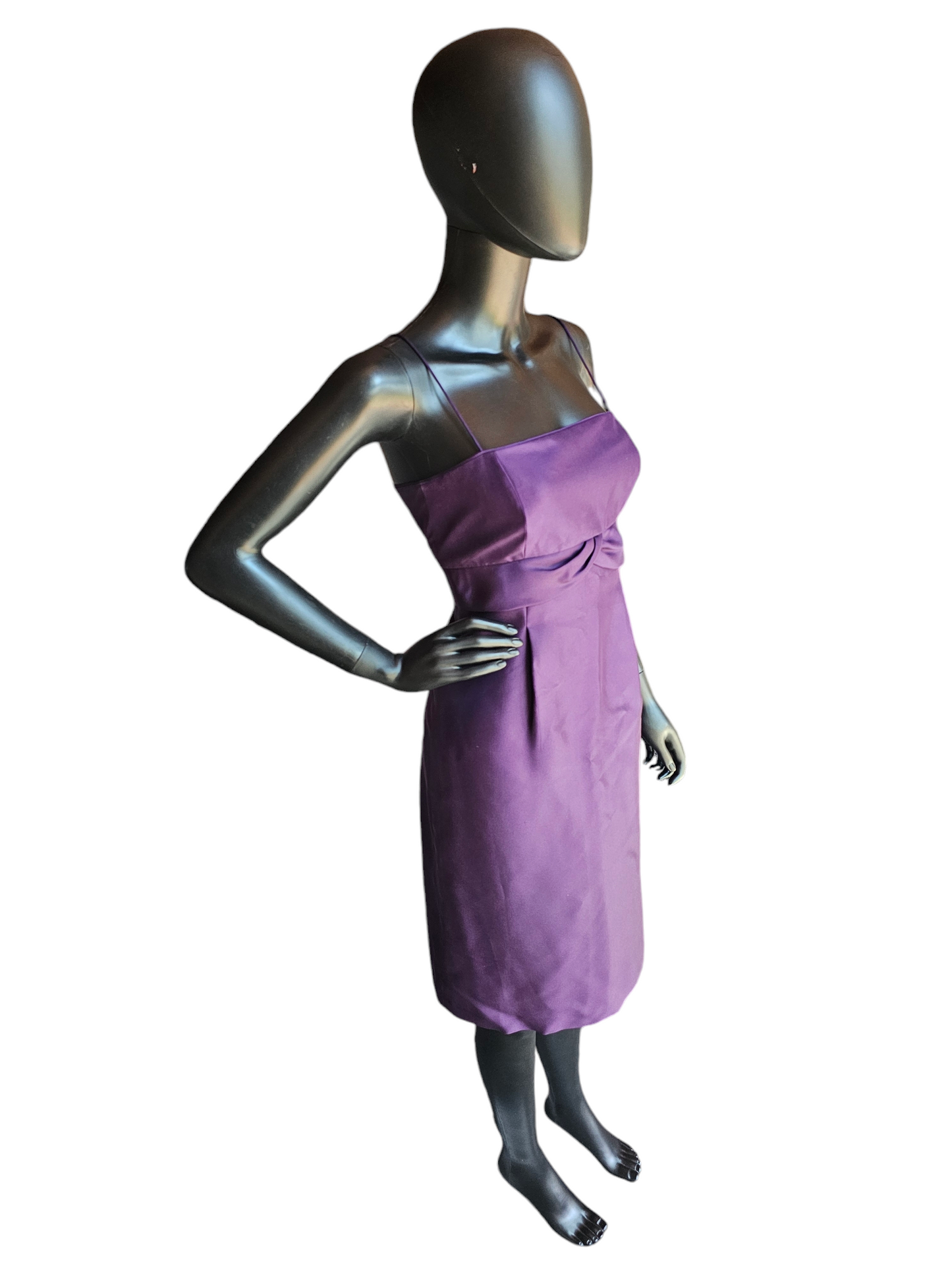 Purple Satin Spaghetti Strap Dress - Ann Taylor