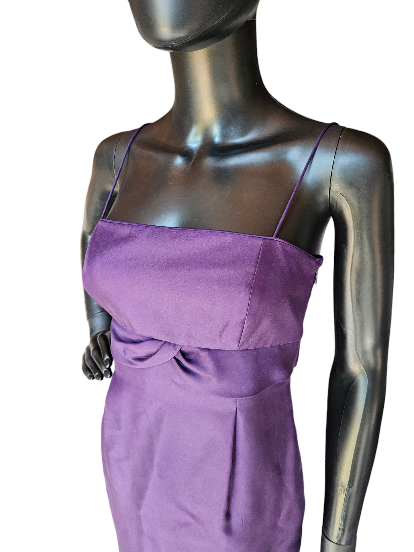 Purple Satin Spaghetti Strap Dress - Ann Taylor