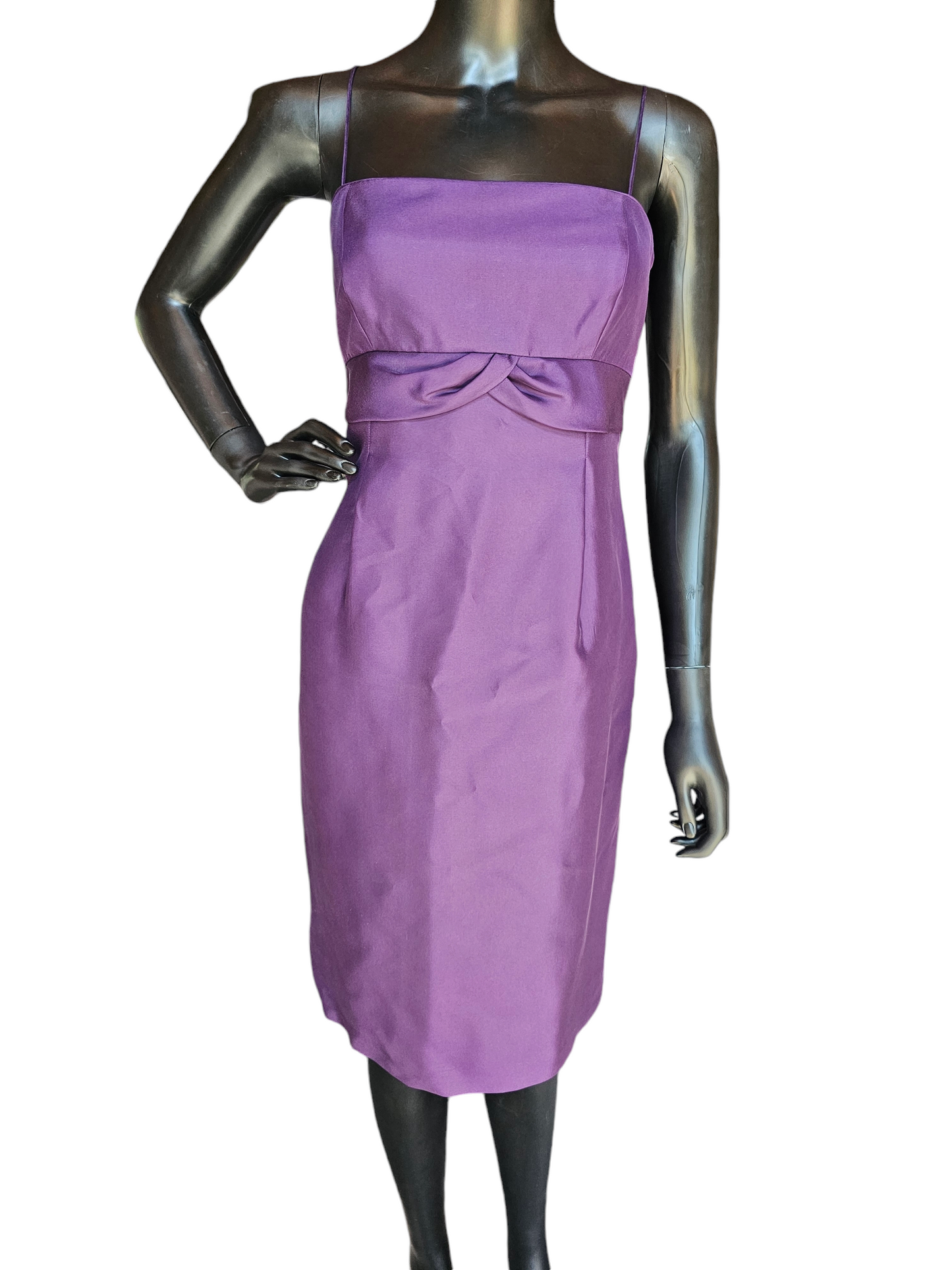 Purple Satin Spaghetti Strap Dress - Ann Taylor