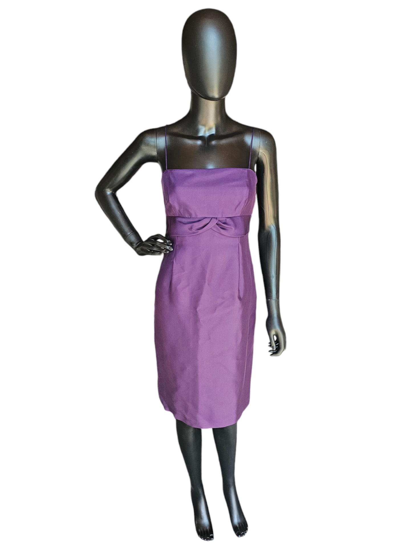 Purple Satin Spaghetti Strap Dress - Ann Taylor