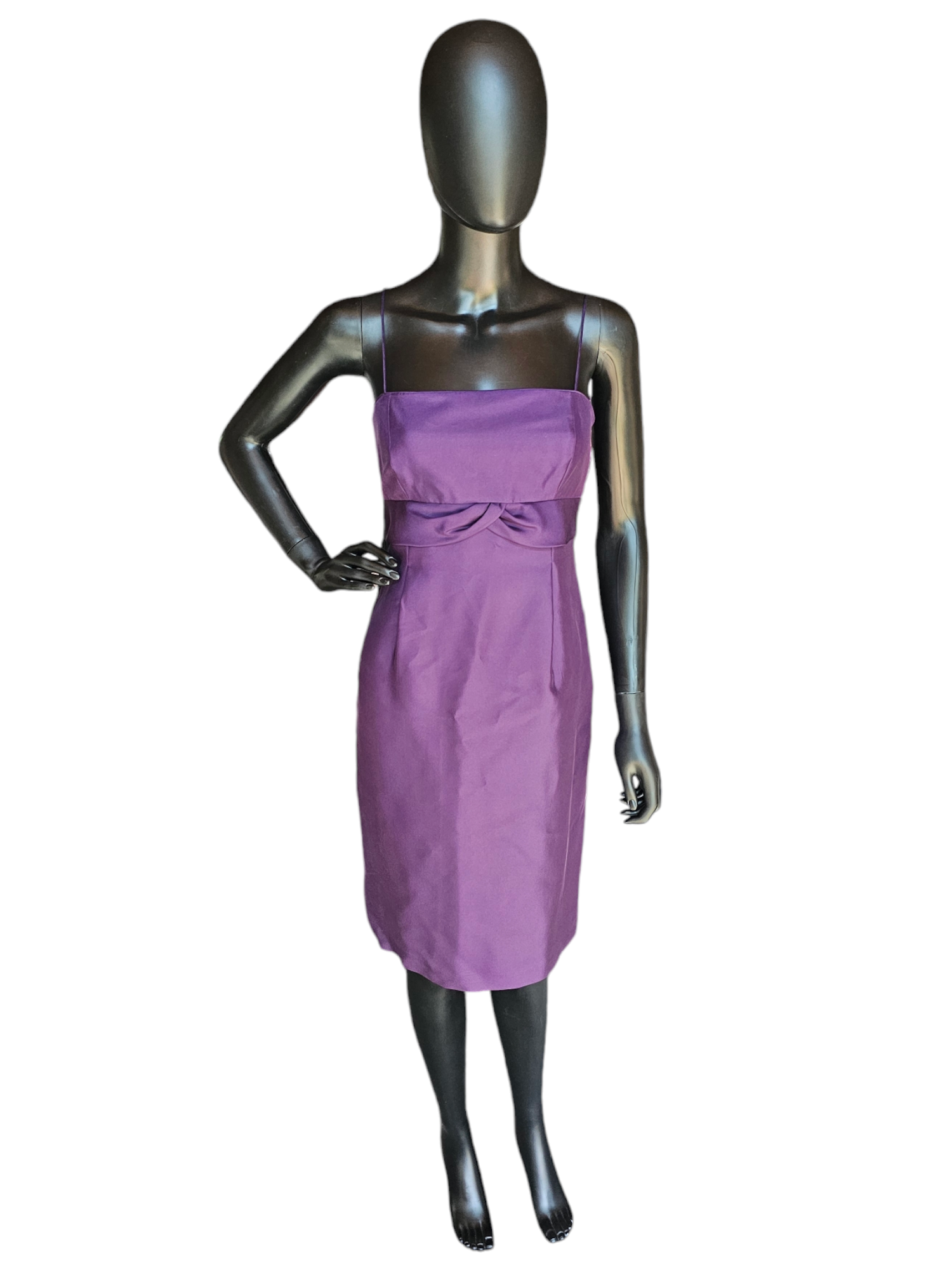 Purple Satin Spaghetti Strap Dress