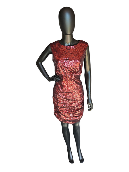 Red Sequin Sleeveless Cocktail Dress - Available