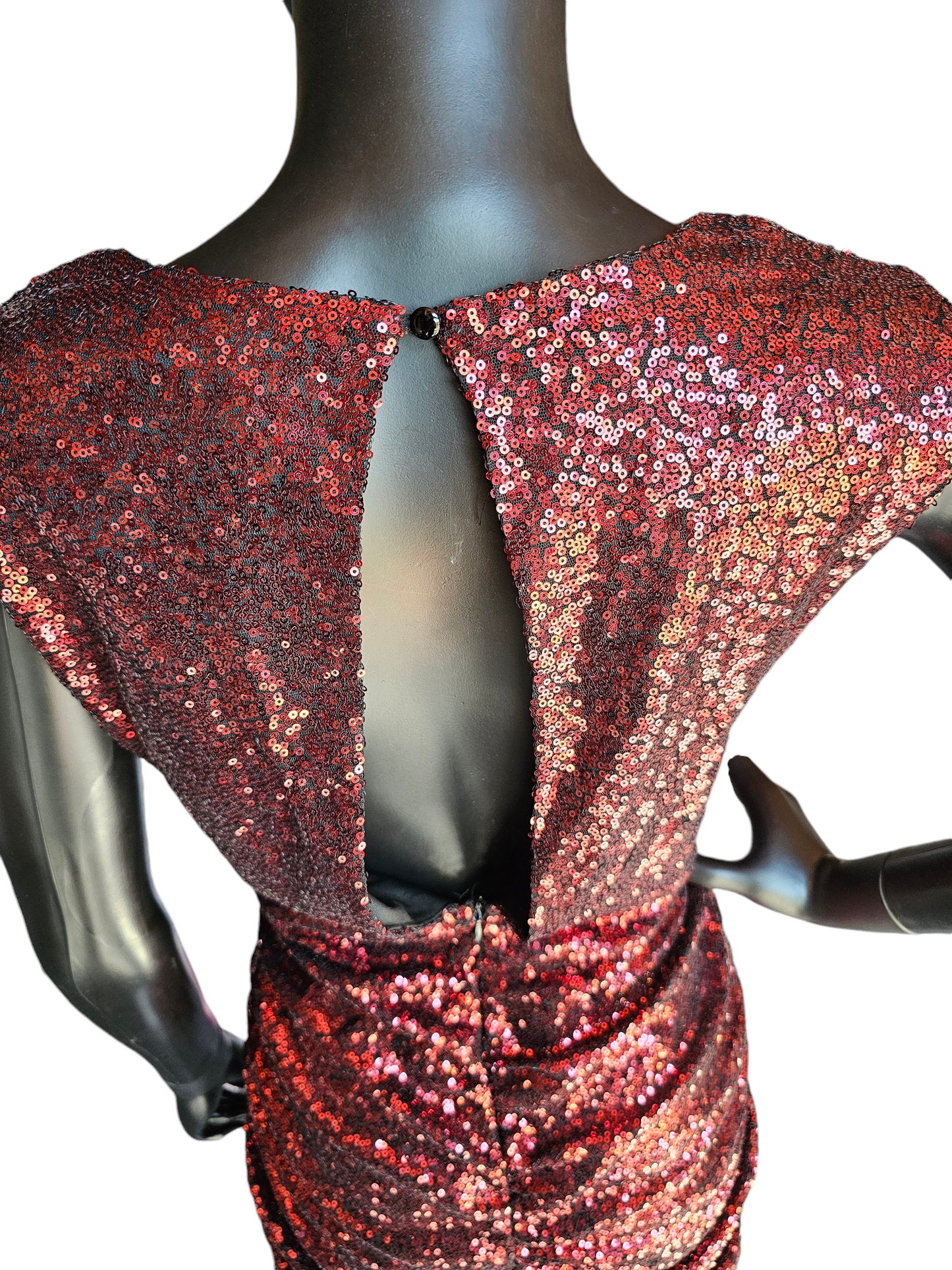 Red Sequin Sleeveless Cocktail Dress - Available