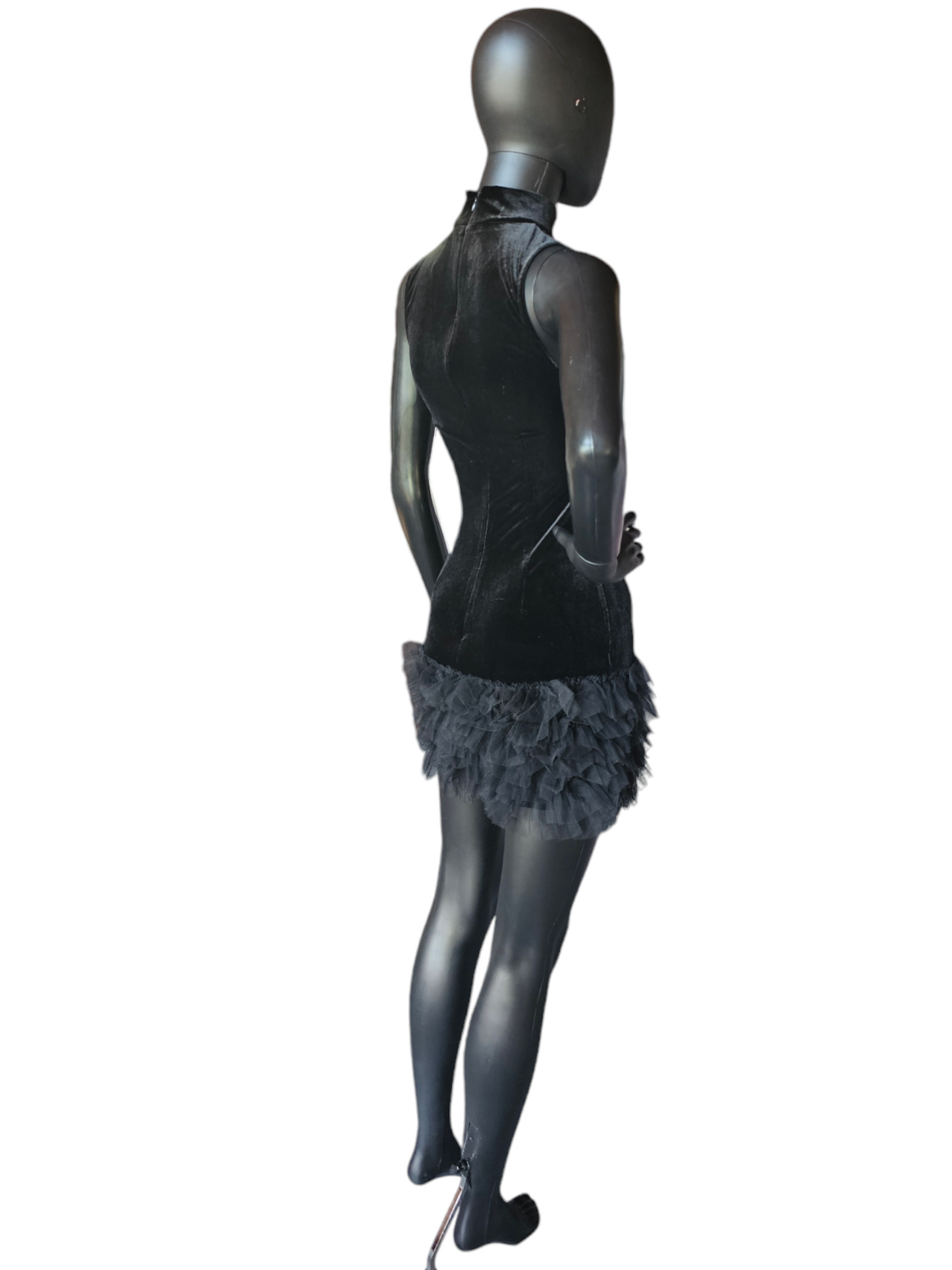 Black Velvet Layered Tulle Dress - Lulus NWT