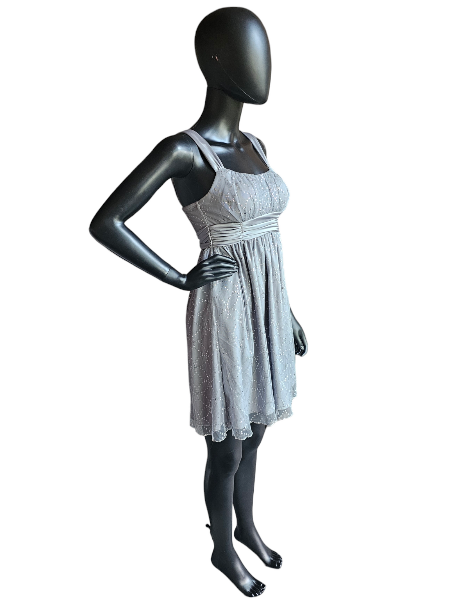 Silver Sparkle Mesh Dress - B Wear