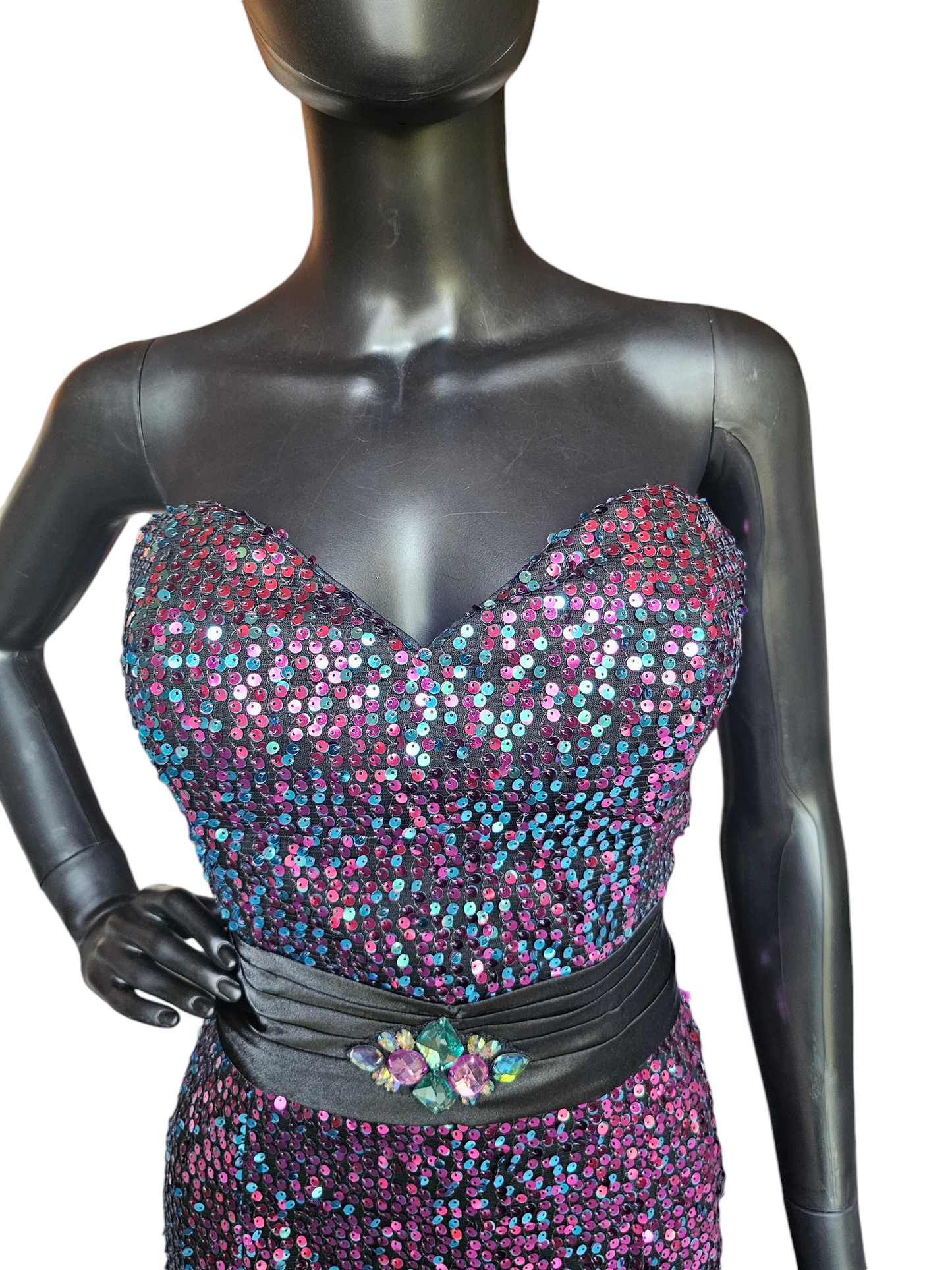 Alyce Paris 2-Tone Pink/Blue Sequin Party Dress / Homecoming / Cocktail