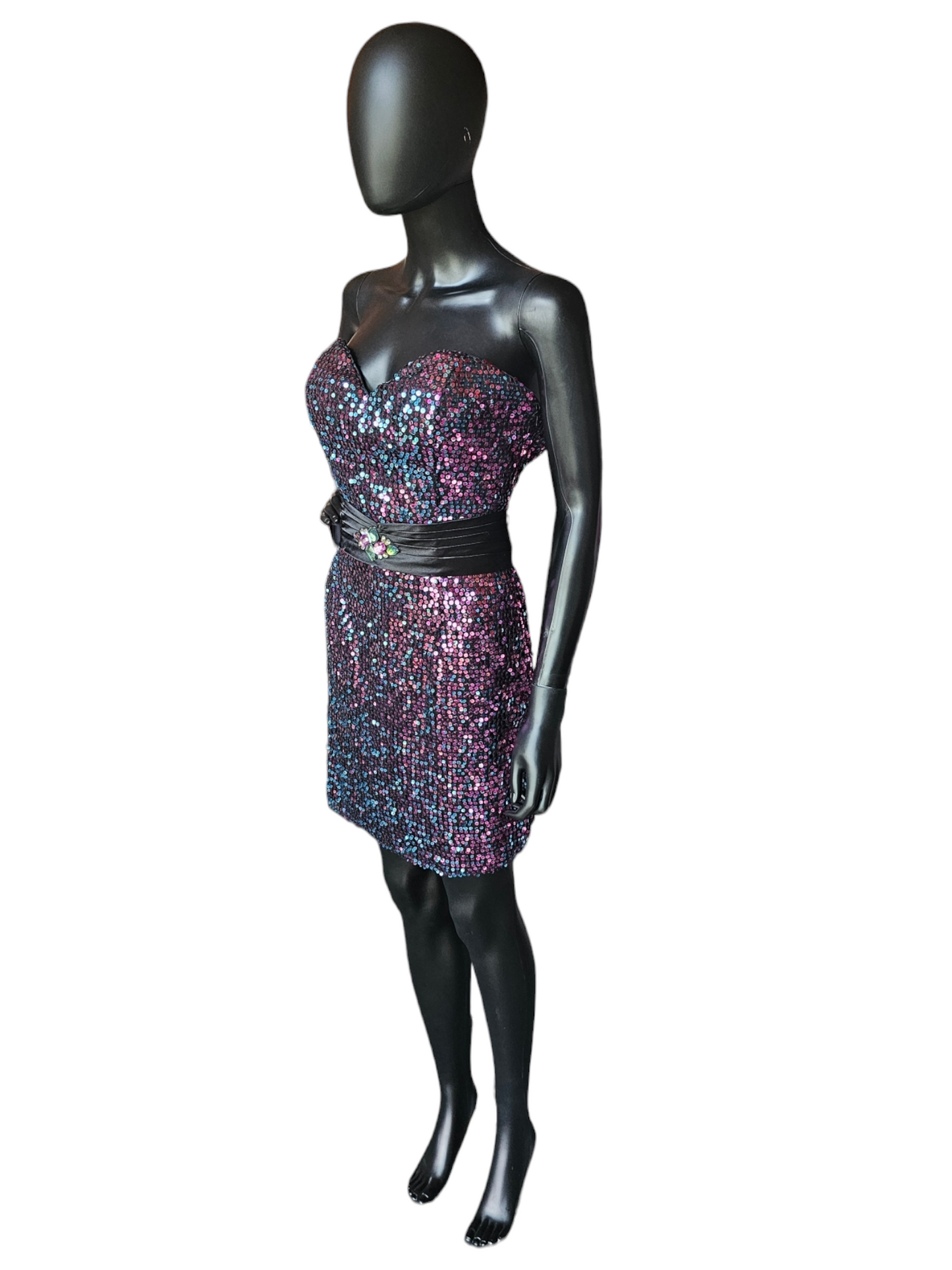 Alyce Paris 2-Tone Pink/Blue Sequin Party Dress / Homecoming / Cocktail