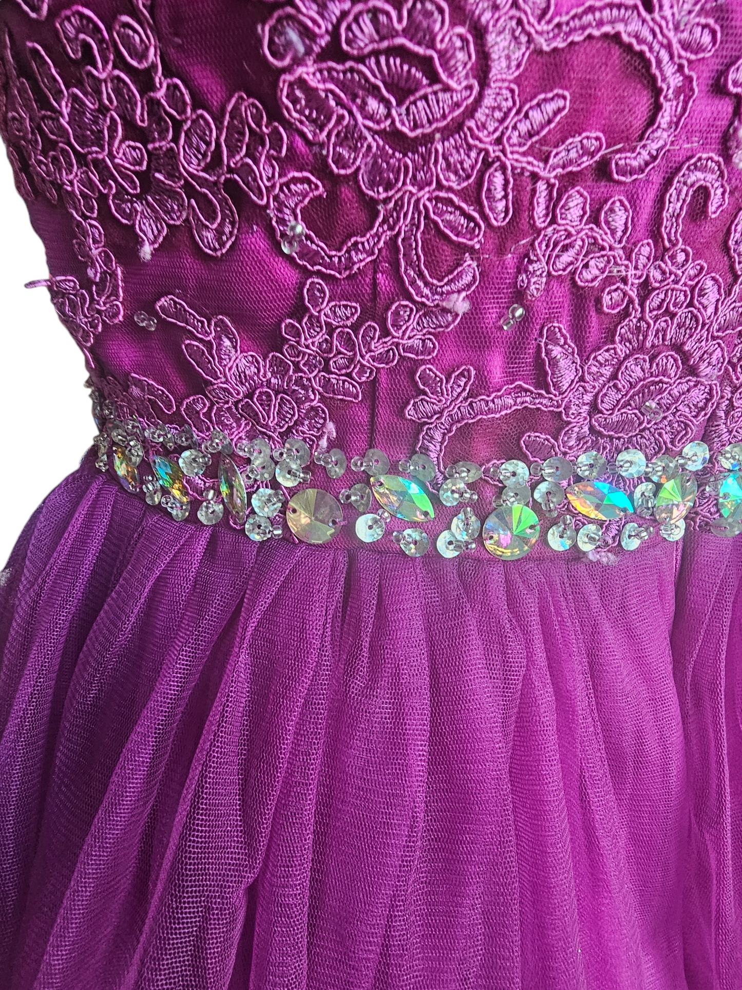 Purple Lace & Crystal Dress