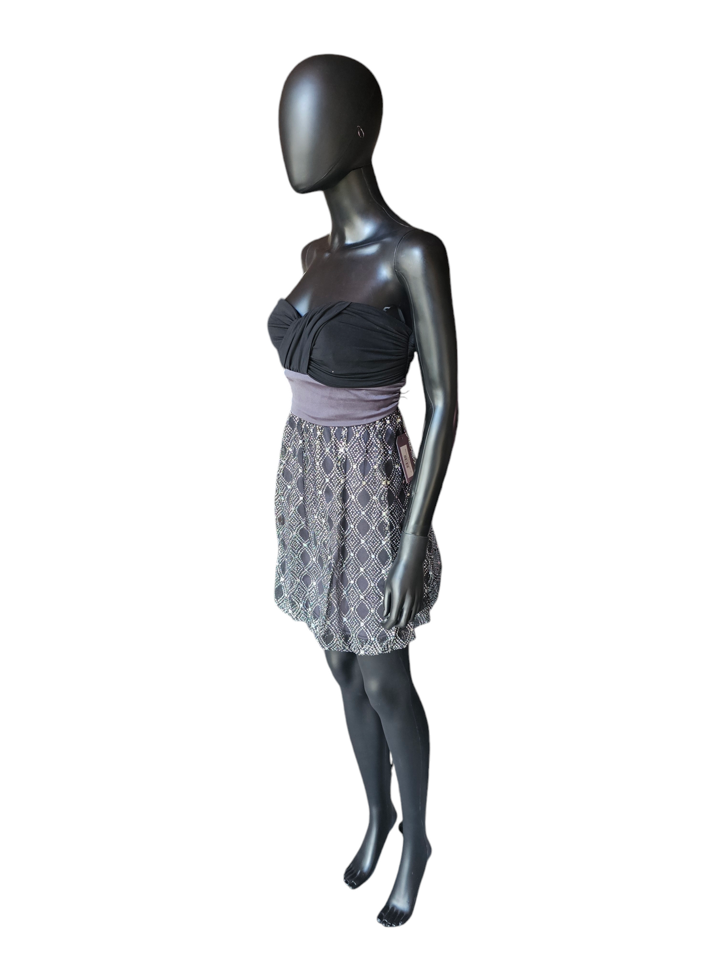 Black/Grey Shimmer Skirt Dress - BCX