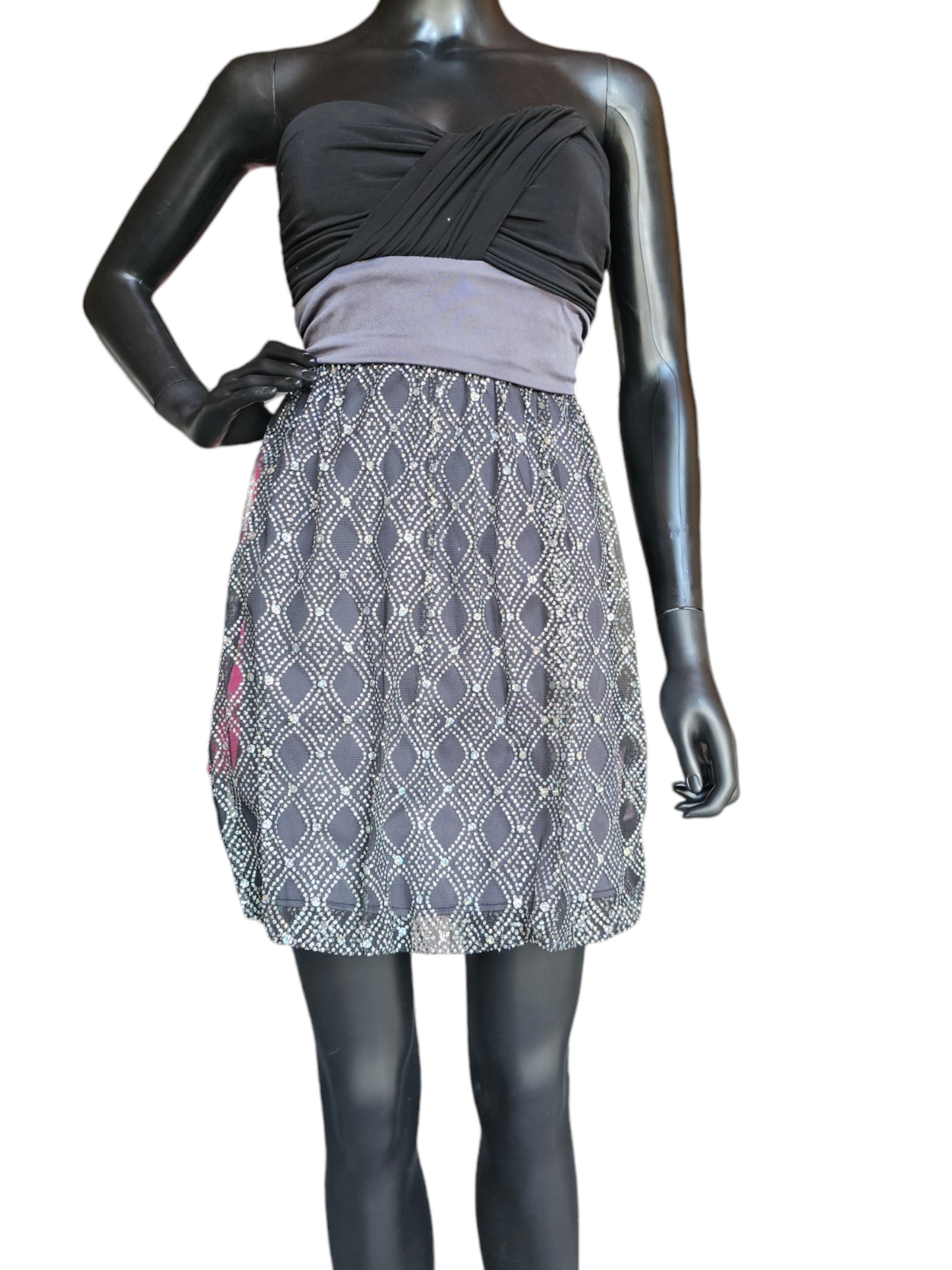 Black/Grey Shimmer Skirt Dress - BCX