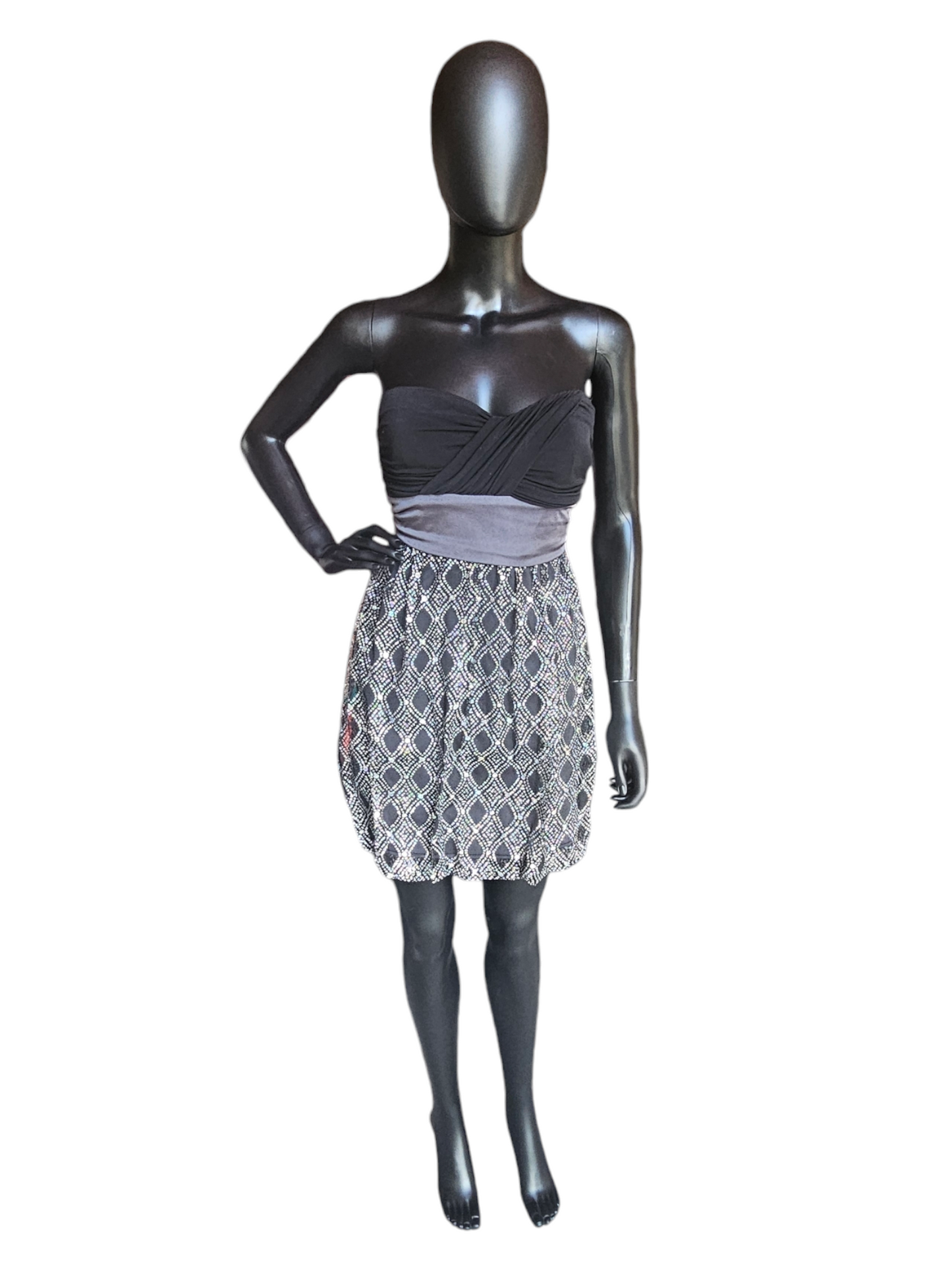 Black/Grey Shimmer Skirt Dress - BCX