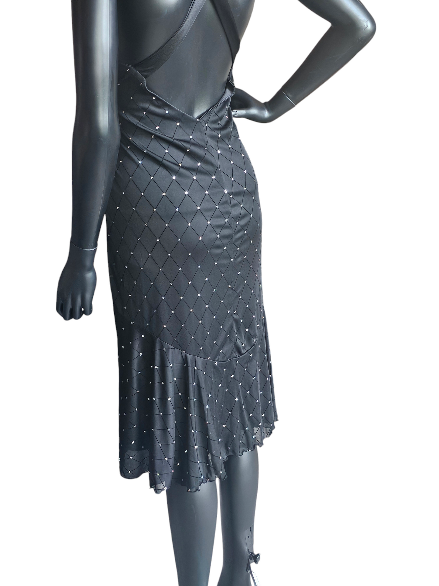 Black Halter Diamond Pattern Cocktail Dress / Party Dress - R&M Richar Arabella Bridal Black Halter Diamond Pattern Cocktail Dress / Party Dress - R&M Richar Arabella Bridal