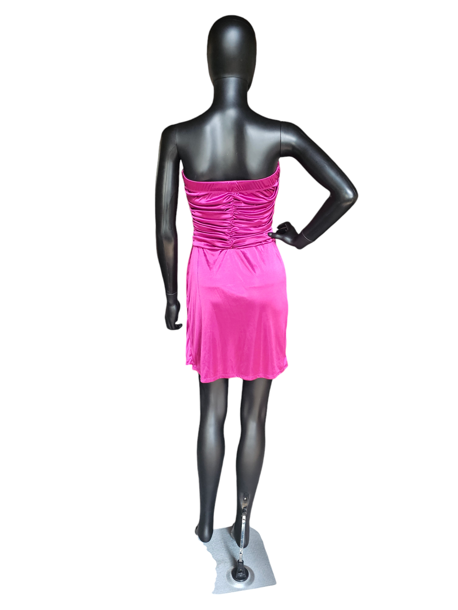 Pink Stretch Sateen Party Dress Pink Stretch Sateen Party Dress