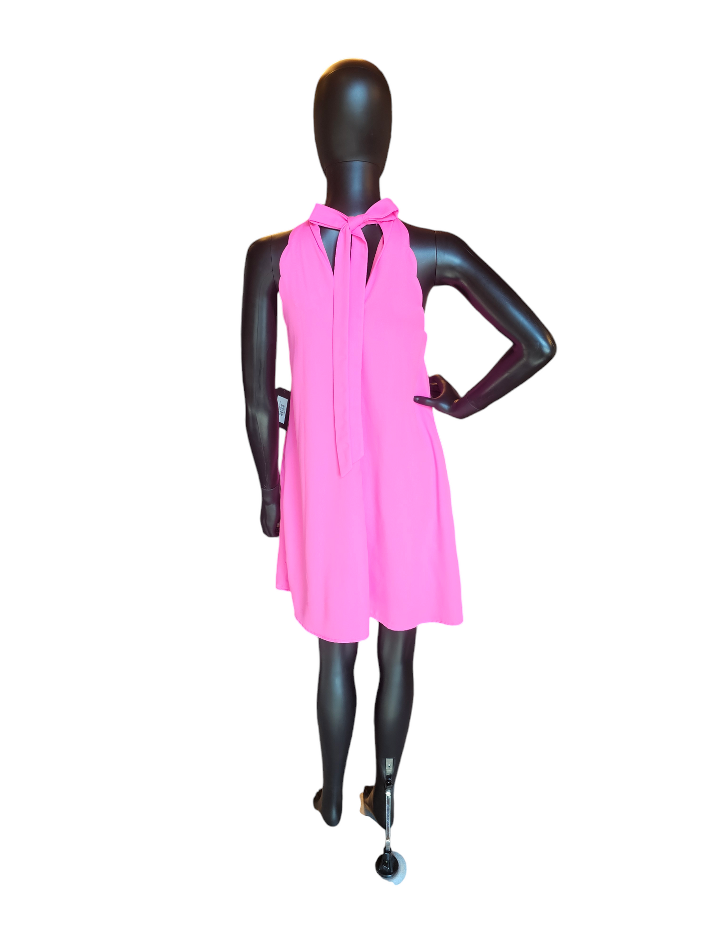 Hot Pink Halter Cocktail Dress - Lovrichie