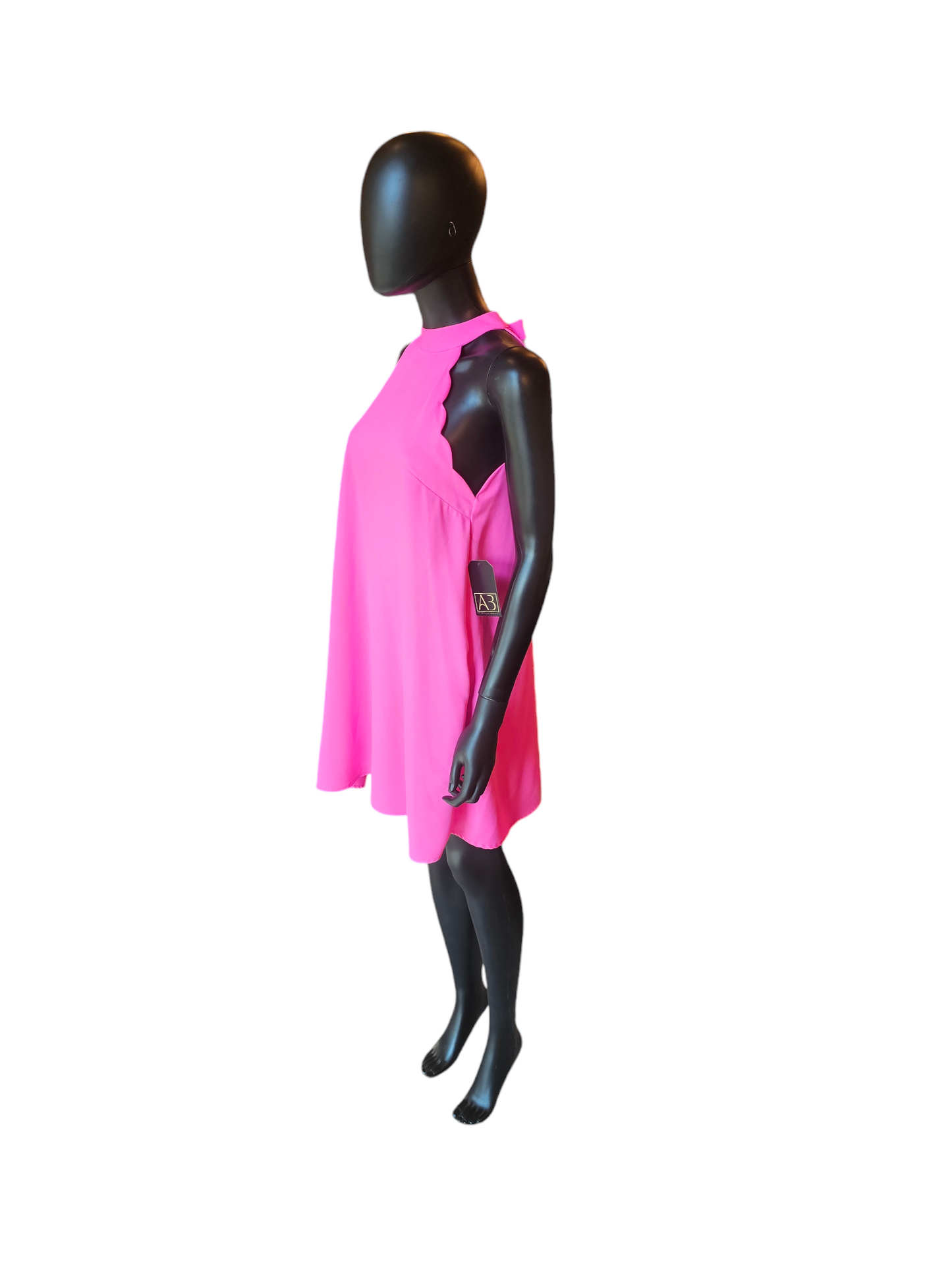 Hot Pink Halter Cocktail Dress - Lovrichie