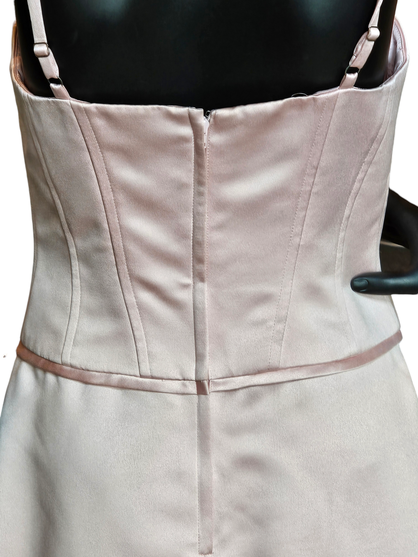 Soft Pink Satin Corset Bodice  Dress - BCBG Max