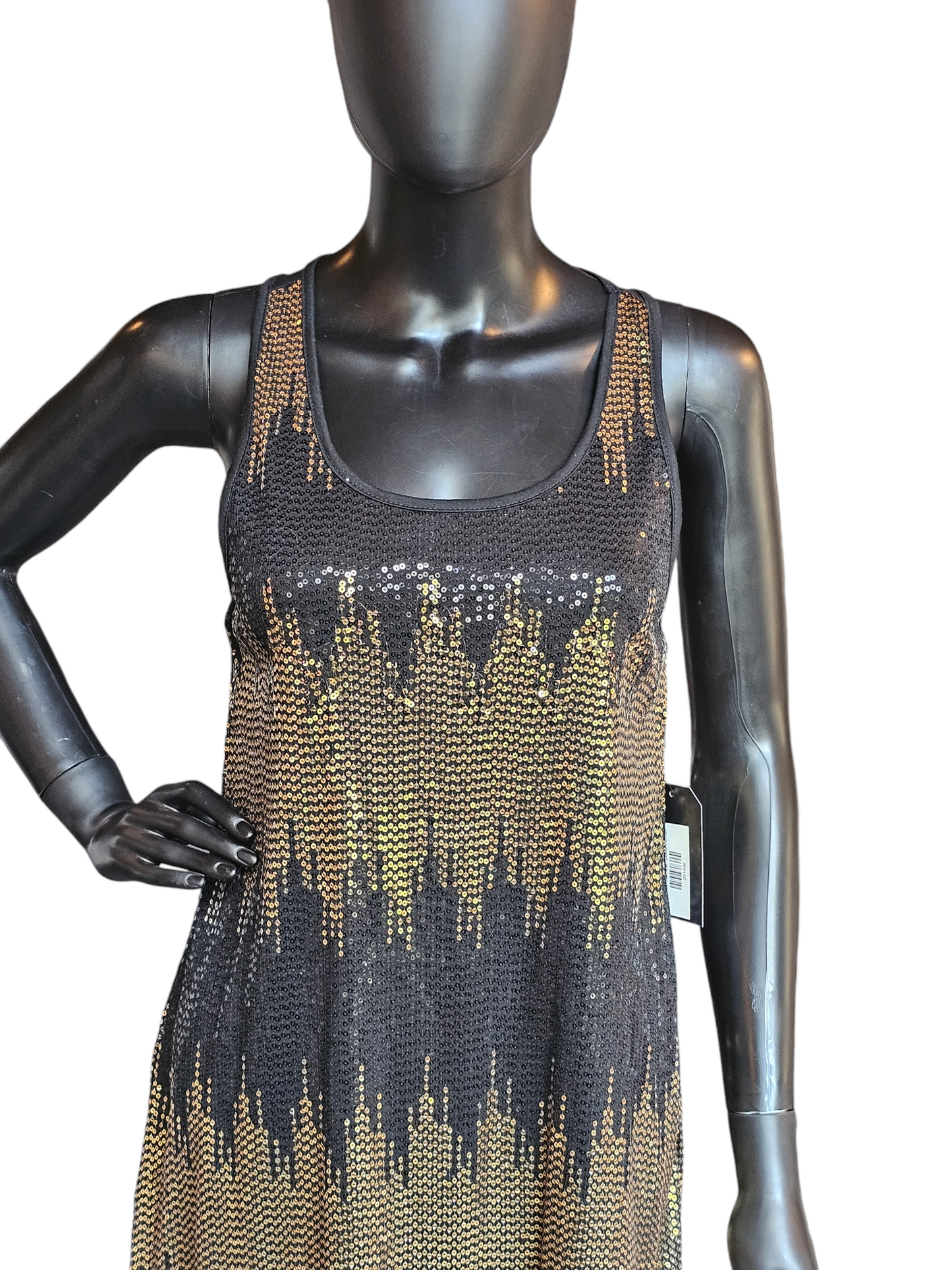 Black/Gold Sequin Tshirt Dress - Romeo & Juliet Couture