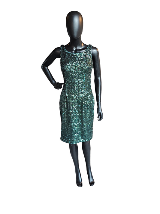 Green Sequin Sheath Dress - Studio One