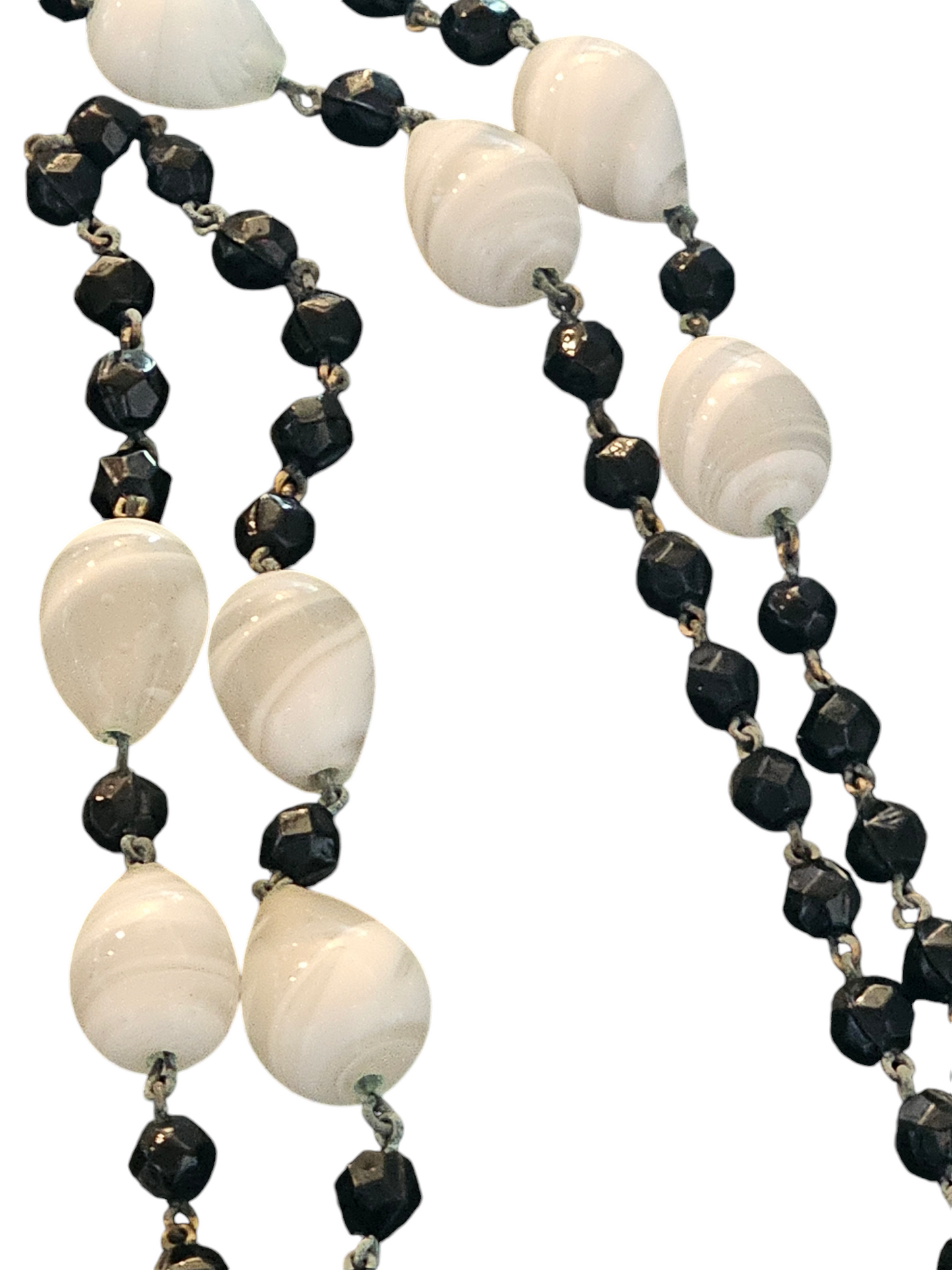 Vintage Black/White Bead Drop SET