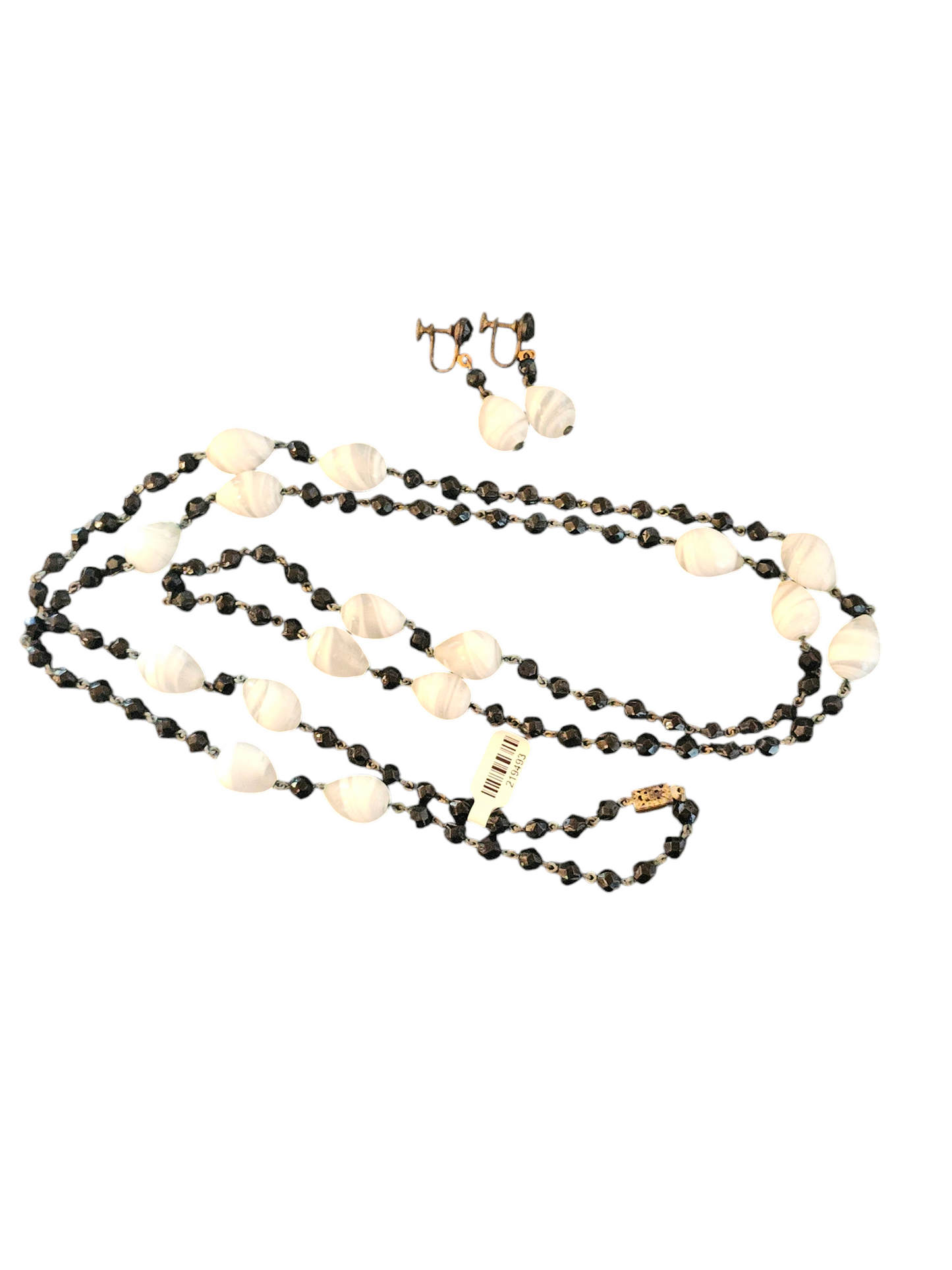 Vintage Black/White Bead Drop SET