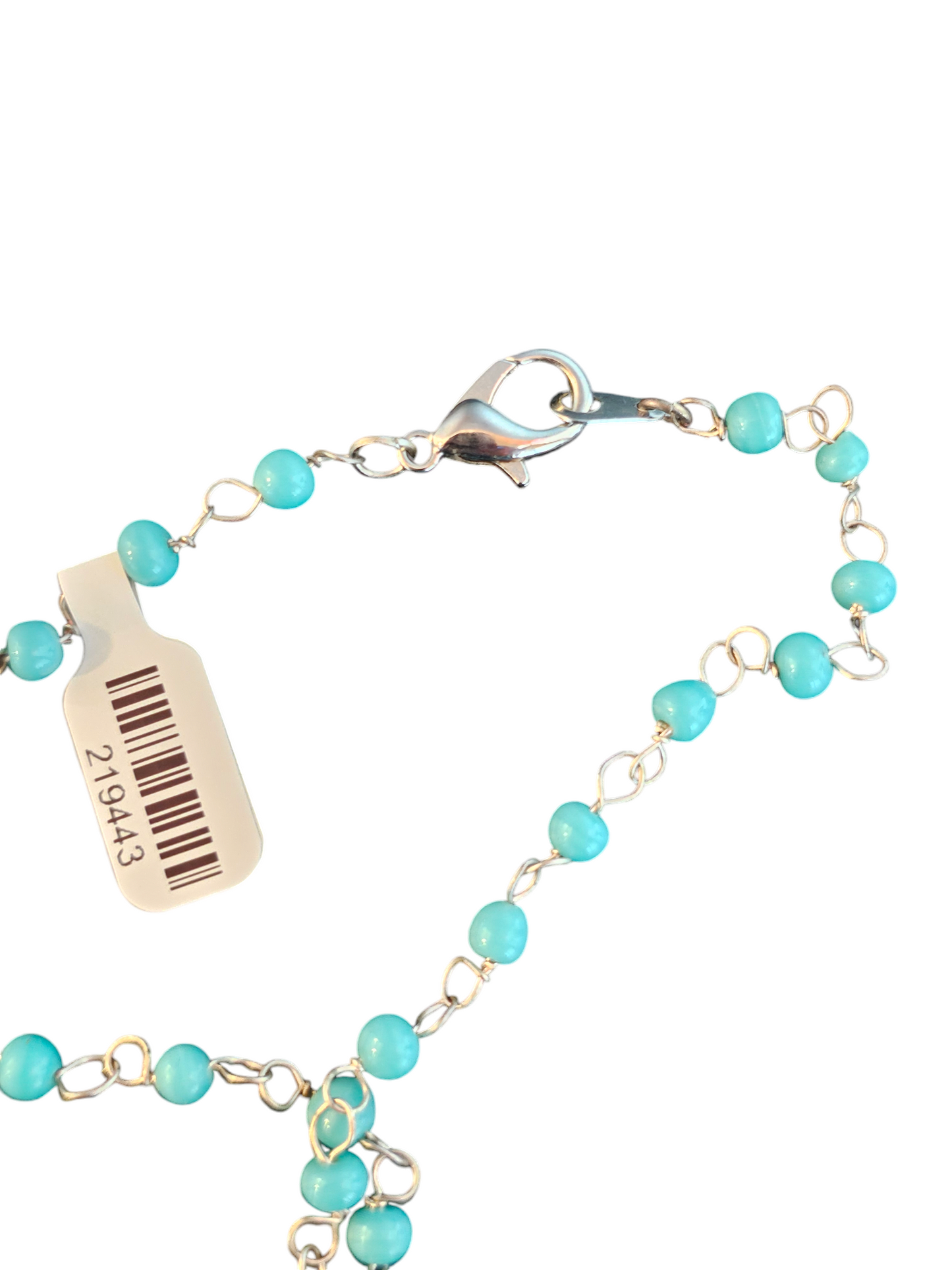 Turquoise Bead Long Chain Necklace