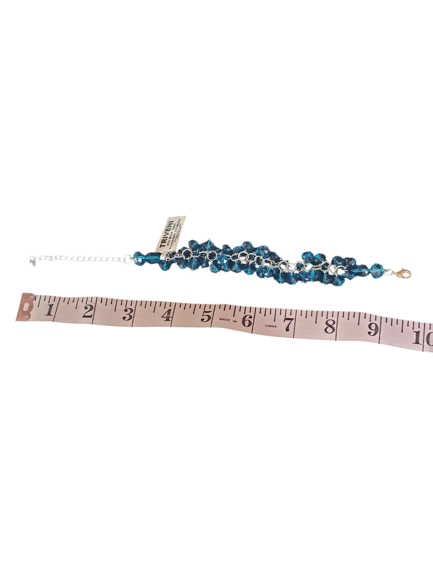 Teal Swarovski Bead Chain Bracelet - NWT