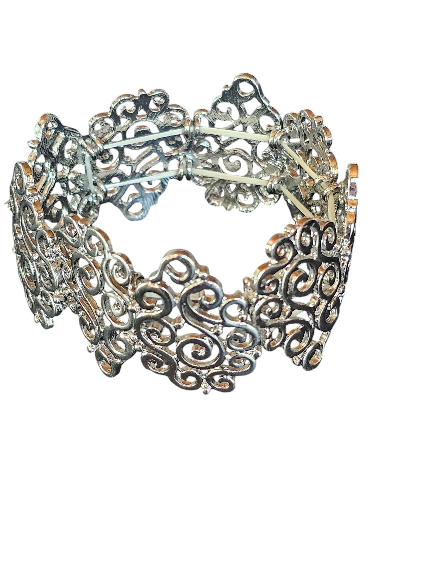 Silver Filigree Stretch Bracelet