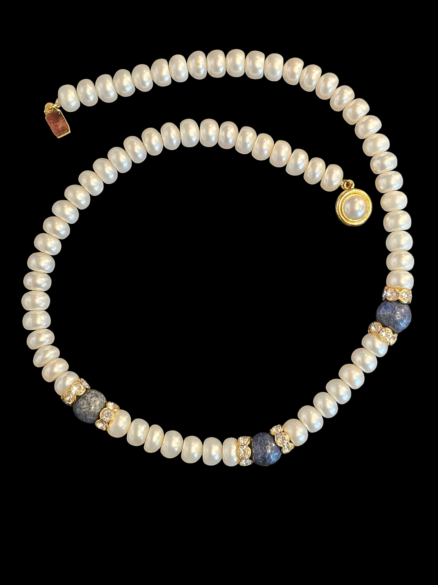 Freshwater Pearl/Stone Round Collar Necklace