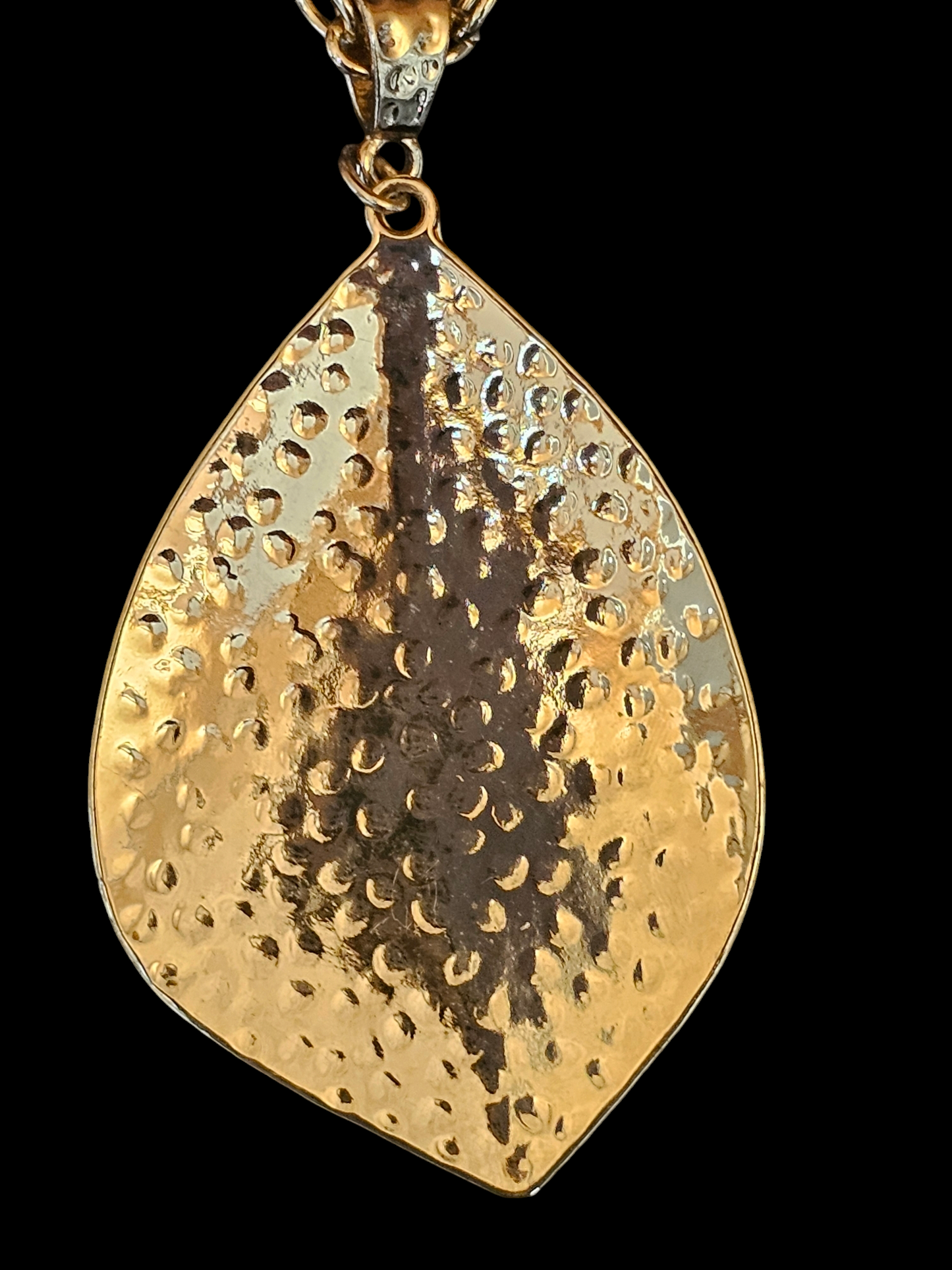 Large Gold Abstract Leaf Necklace