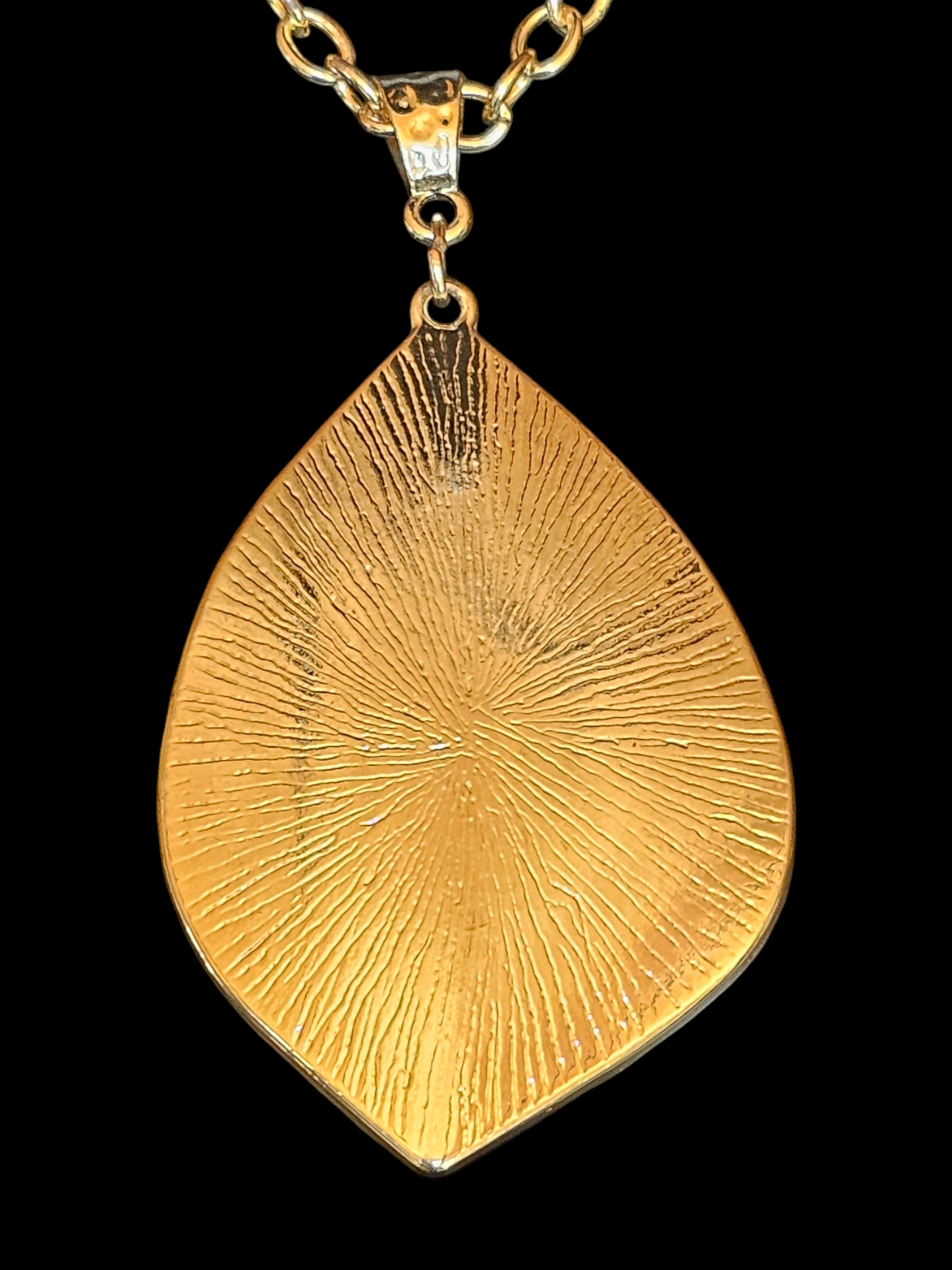 Large Gold Abstract Leaf Necklace