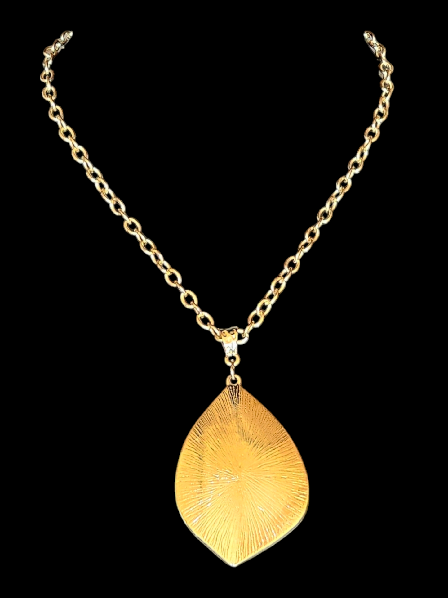 Large Gold Abstract Leaf Necklace