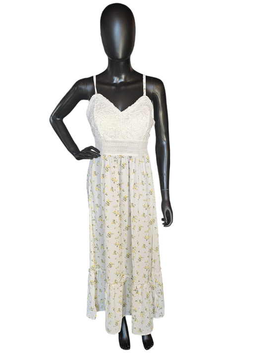 White Lace Floral Skirt Dress - Almost Famous