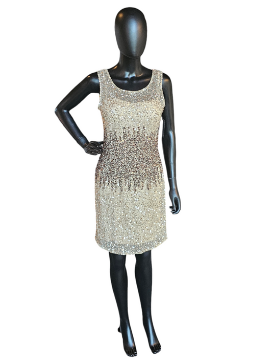 Adrianna Papell 2 Tone Sequin Short Cocktail Dress / Party Dress