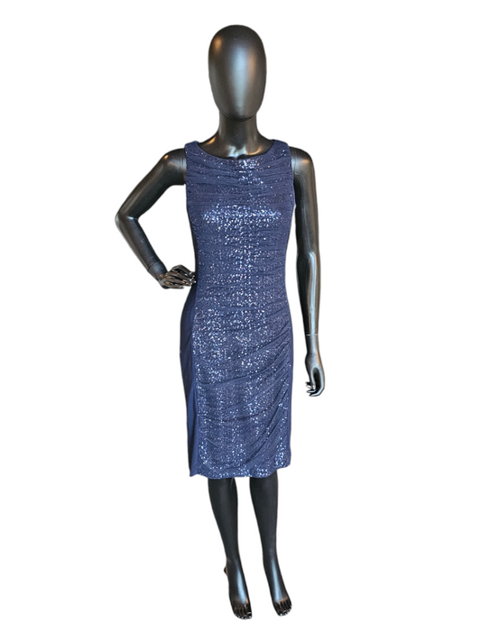 Navy Sequin Sheath Dress - Ralph Lauren