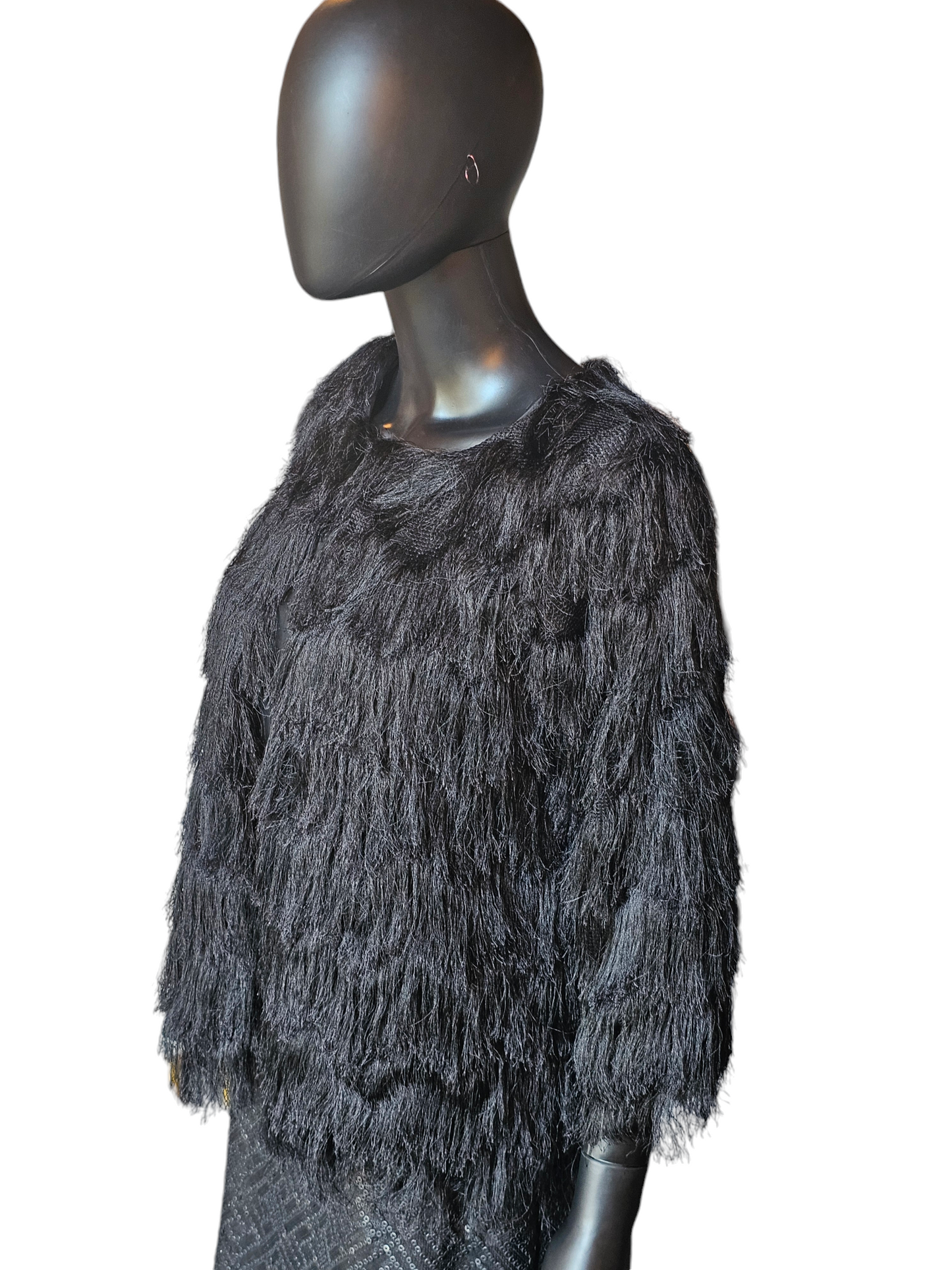 Black Fringe Jacket - NY Collections