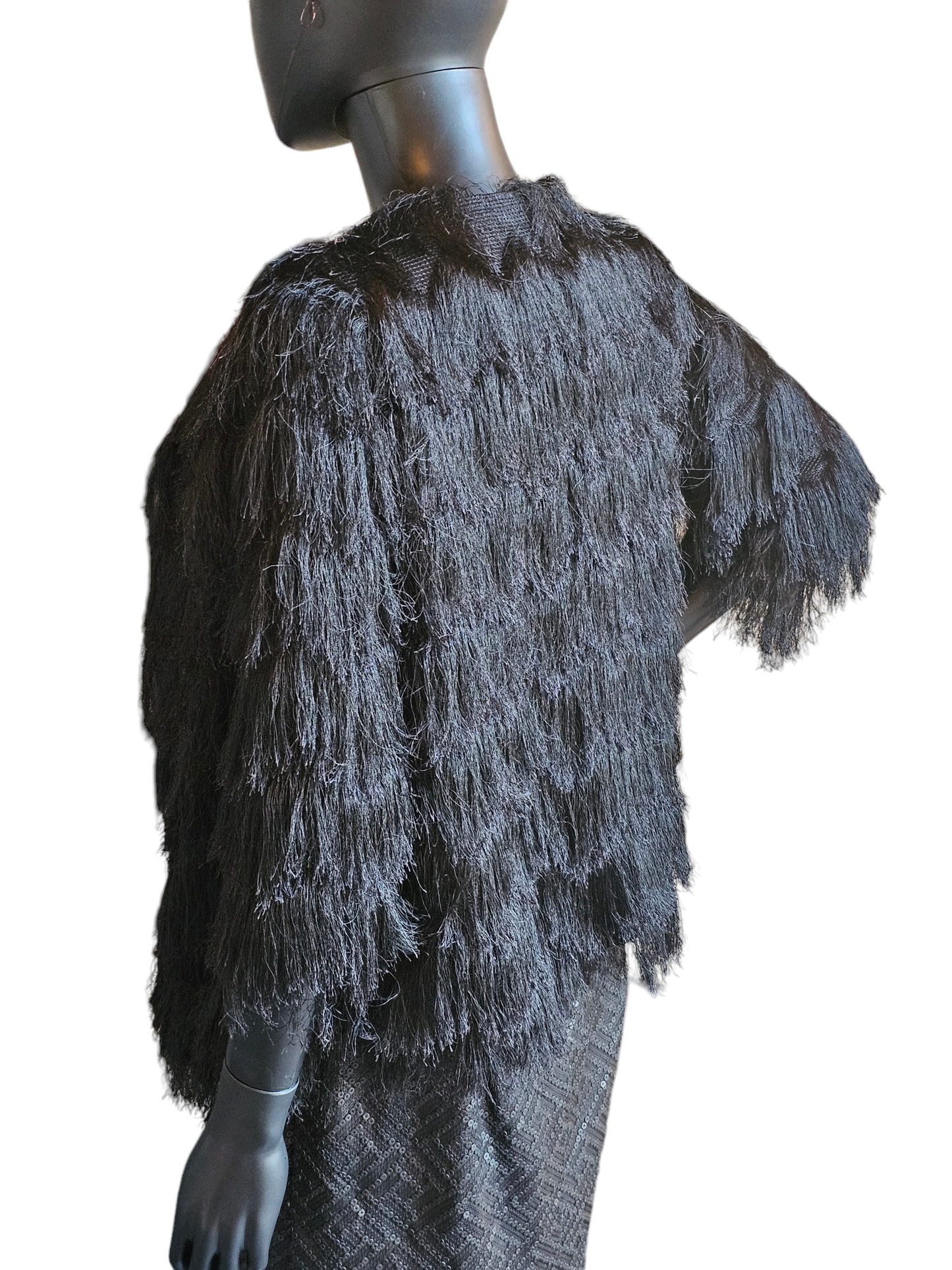 Black Fringe Jacket - NY Collections