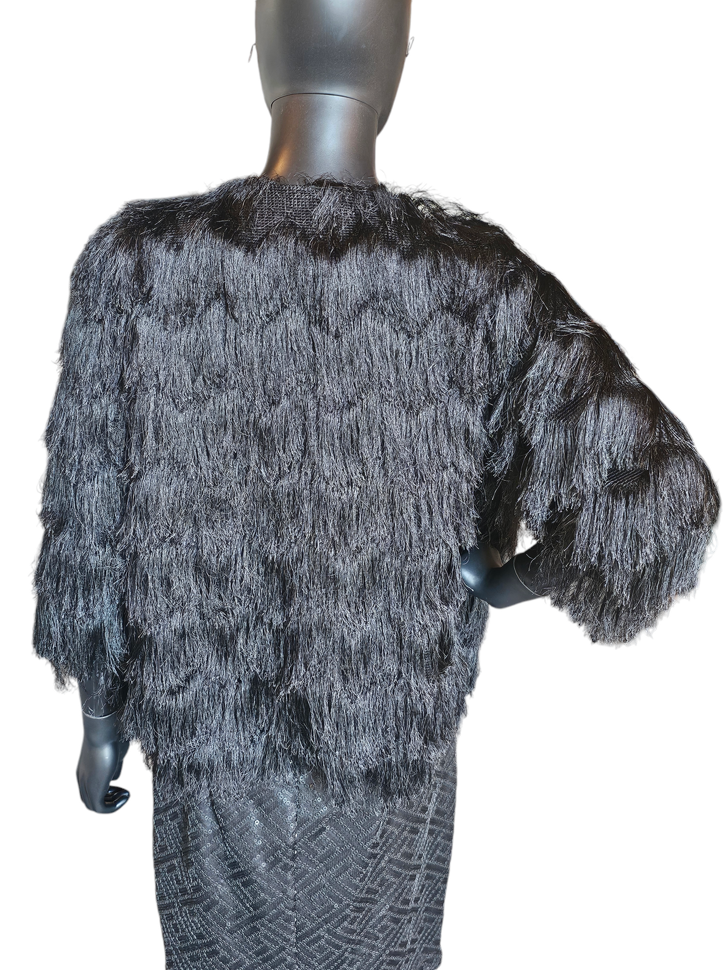 Black Fringe Jacket - NY Collections